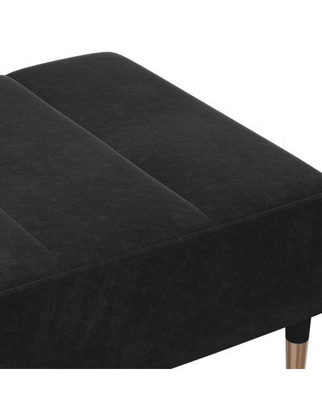 Poggiapiedi Nero 77x55x31 cm in Velluto