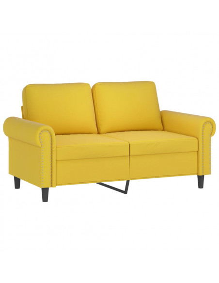 Set di Divani 4 pz con Cuscini Giallo in Velluto