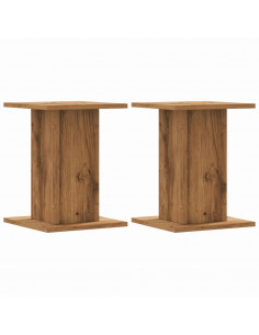Supporti Altoparlanti 2 pz Rovere 30x30x40 cm in Multistrato