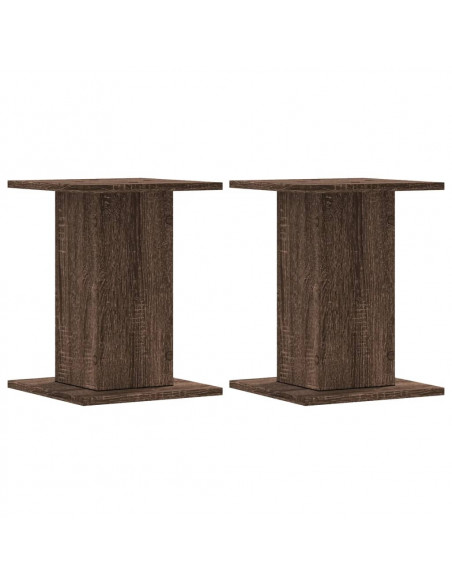 Supporti Altoparlanti 2 pz Marrone 30x30x40cm Legno Multistrato