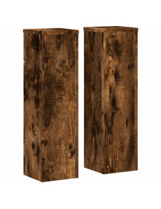 Supporti per Piante 2 pz Rovere 17x17x60 cm Legno Multistrato