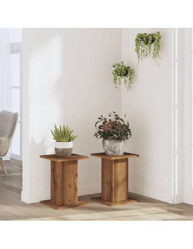 Supporti Piante 2 pz Rovere Artigianale 30x30x40 cm Truciolato