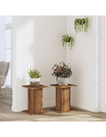 Supporti Piante 2 pz Rovere Artigianale 30x30x40 cm Truciolato