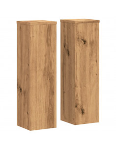 Supporti per Piante 2 pz Rovere 17x17x60 cm in Multistrato