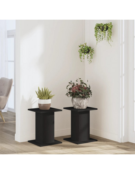 Supporti per Piante 2 pz Neri 30x30x40 cm Legno Multistrato