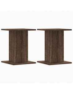 Supporti per Piante 2 pz Rovere Marrone 30x30x40 cm Truciolato