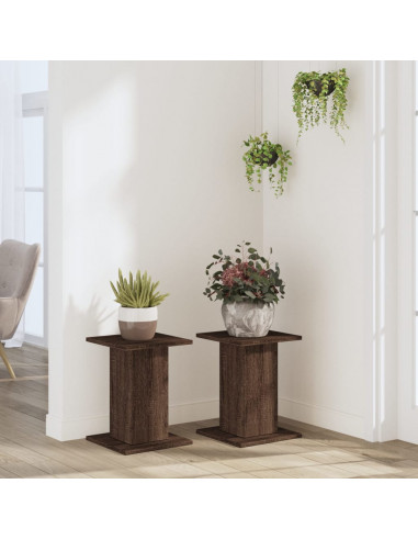 Supporti per Piante 2 pz Rovere Marrone 30x30x40 cm Truciolato