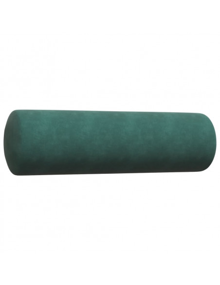 Set di Divani 3 pz con Cuscini e Rinforzi Verde scuro Velluto
