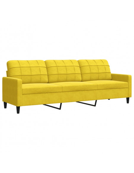Set di Divani 3 pz con Cuscini giallo in Velluto