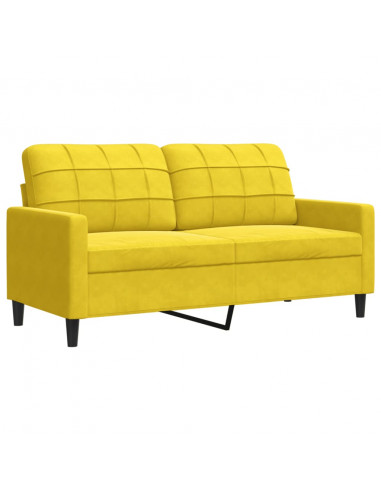 Set di Divani 3 pz con Cuscini giallo in Velluto