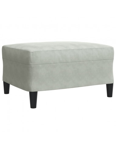 Set di Divani 3 pz con Cuscini Grigio Chiaro in Velluto