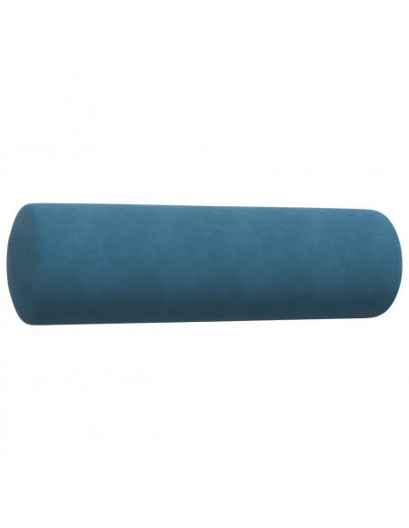 Set di Divani 4 pz con Cuscini e Rinforzi Blu in Velluto