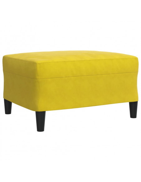 Set di Divani 4 pz con Cuscini e Rinforzi Giallo in Velluto