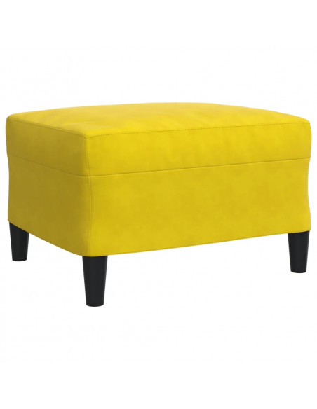 Set di Divani 4 pz con Cuscini e Rinforzi Giallo in Velluto
