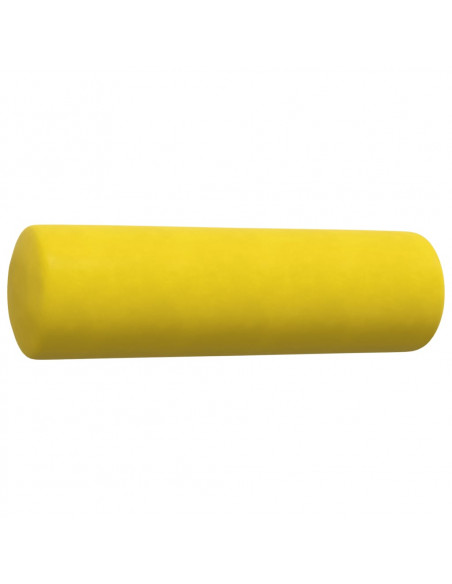 Set di Divani 4 pz con Cuscini e Rinforzi Giallo in Velluto
