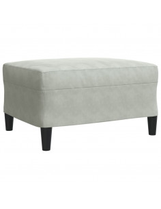 Set di Divani 4 pz con Cuscini e Rinforzi Grigio Chiaro Velluto