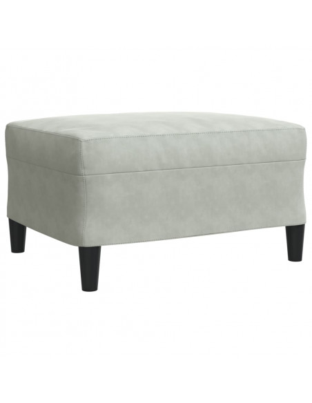 Set di Divani 4 pz con Cuscini e Rinforzi Grigio Chiaro Velluto