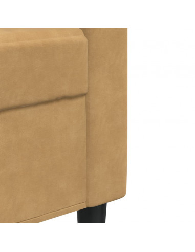 Set di Divani 4 pz con Cuscini e Rinforzi Marrone in Velluto