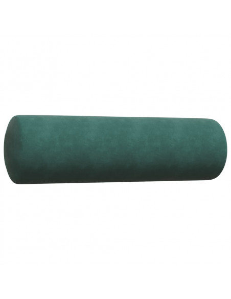 Set di Divani 4 pz con Cuscini e Rinforzi Verde scuro Velluto