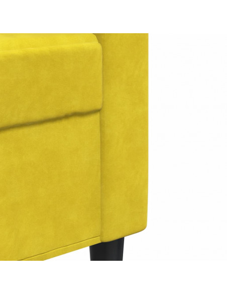 Set di Divani 4 pz con Cuscini giallo in Velluto