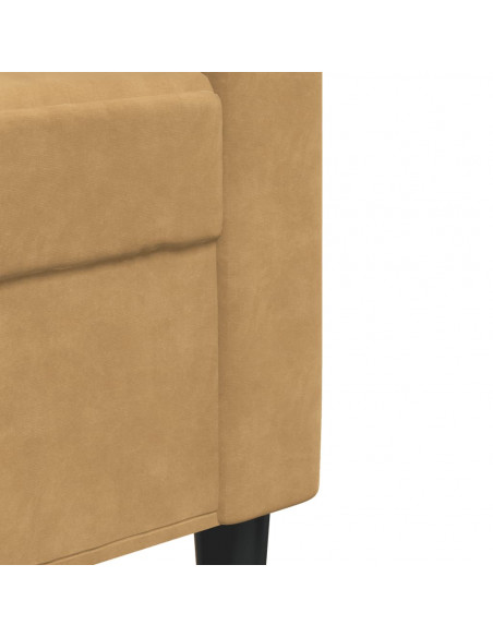 Set di Divani 4 pz con Cuscini Marrone in Velluto