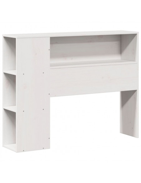 Testiera con Ripiani Bianca 90 cm in Legno Massello di Pino