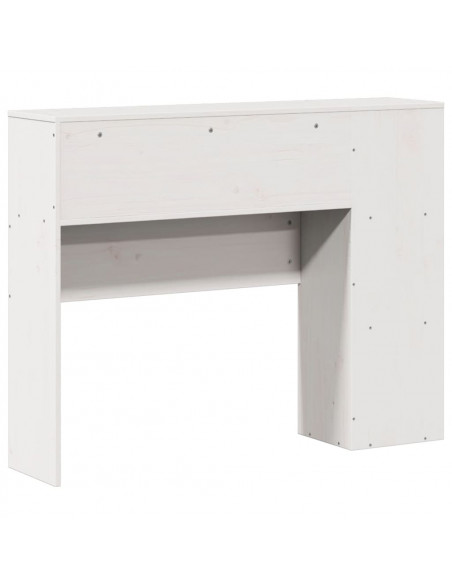 Testiera con Ripiani Bianca 90 cm in Legno Massello di Pino