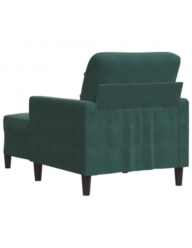 Poltroncina con Poggiapiedi Verde Scuro 60 cm in Velluto