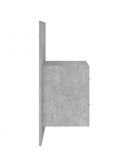 Testiera Letto con Comodini in Legno Multistrato Grigio Cemento