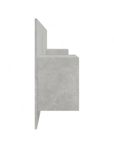 Testiera Letto con Comodini in Legno Multistrato Grigio Cemento