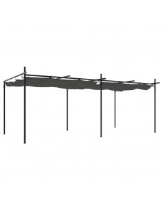 Pergola con Tetto Retrattile Antracite 589x292x230 cm 2