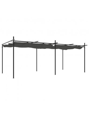 Pergola con Tetto Retrattile Antracite 589x292x230 cm
