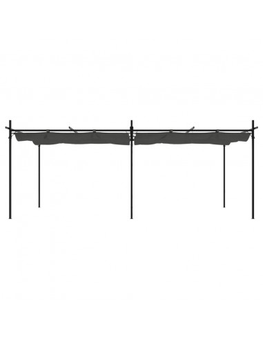 Pergola con Tetto Retrattile Antracite 589x292x230 cm