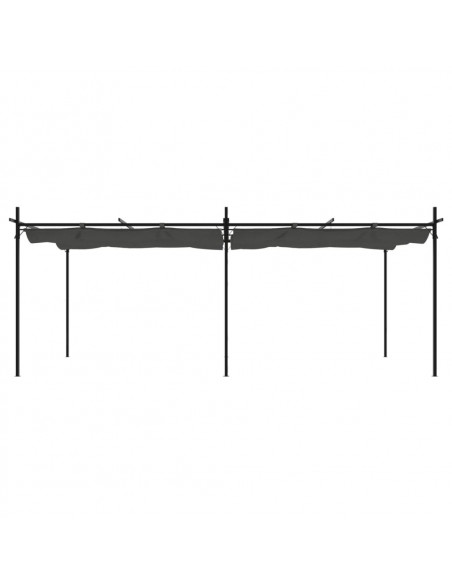 Pergola con Tetto Retrattile Antracite 589x292x230 cm