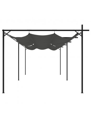Pergola con Tetto Retrattile Antracite 589x292x230 cm