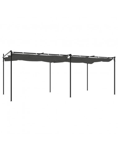 Pergola con Tetto Retrattile Antracite 589x292x230 cm