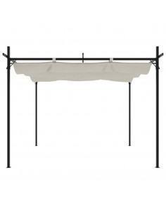 Pergola con Tetto Retrattile Crema 295x292x230 cm 2