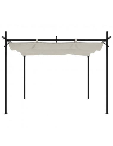 Pergola con Tetto Retrattile Crema 295x292x230 cm