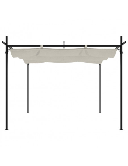 Pergola con Tetto Retrattile Crema 295x292x230 cm