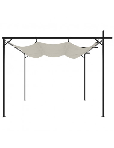 Pergola con Tetto Retrattile Crema 295x292x230 cm