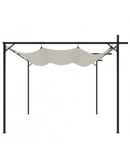 Pergola con Tetto Retrattile Crema 295x292x230 cm