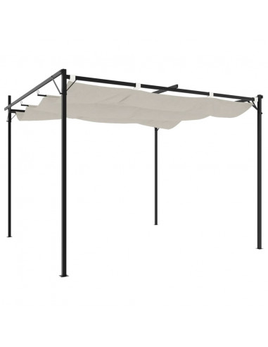 Pergola con Tetto Retrattile Crema 295x292x230 cm