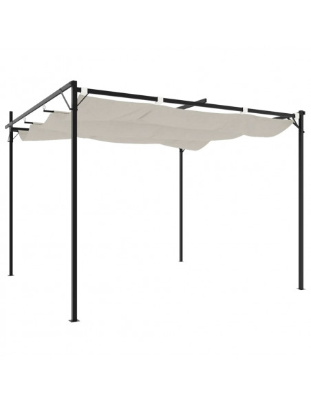 Pergola con Tetto Retrattile Crema 295x292x230 cm