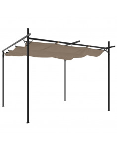 Pergola con Tetto Retrattile Tortora 295x292x230 cm 2