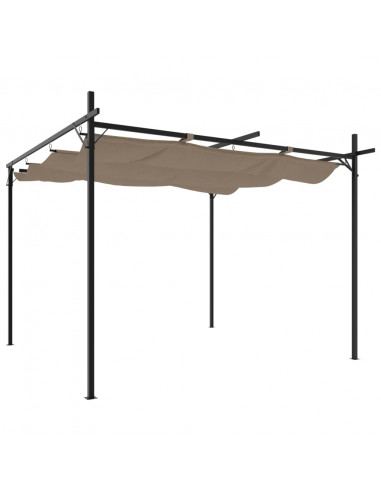 Pergola con Tetto Retrattile Tortora 295x292x230 cm