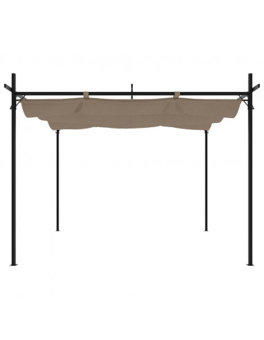 Pergola con Tetto Retrattile Tortora 295x292x230 cm