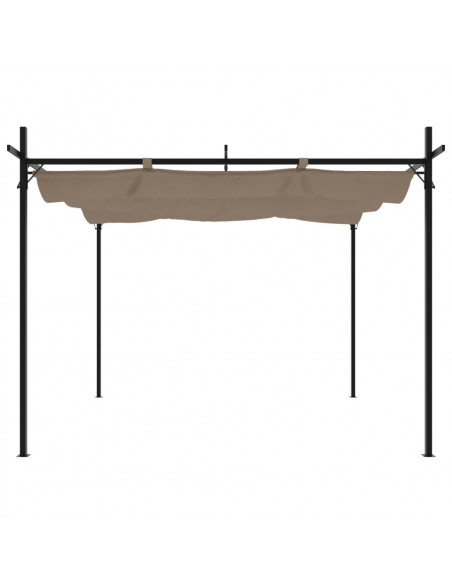 Pergola con Tetto Retrattile Tortora 295x292x230 cm