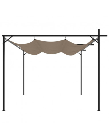 Pergola con Tetto Retrattile Tortora 295x292x230 cm