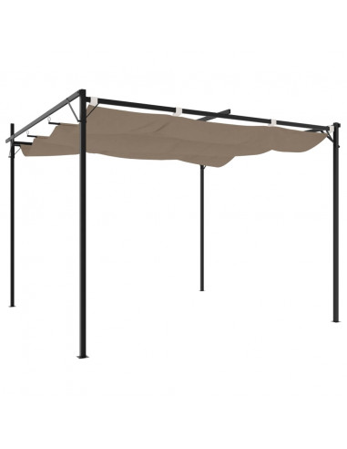 Pergola con Tetto Retrattile Tortora 295x292x230 cm