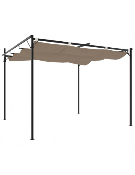 Pergola con Tetto Retrattile Tortora 295x292x230 cm
